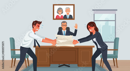 Office Tug-of-War: A Business Conflict Over Documents with Mediator