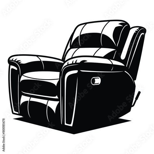 Comfortable recliner chair in monochrome offering relaxation and rest