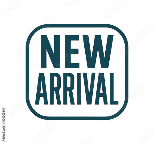 Vector lettering composition with text New Arrival condensed geometric font badge composition isolated on white background modern shop vector design