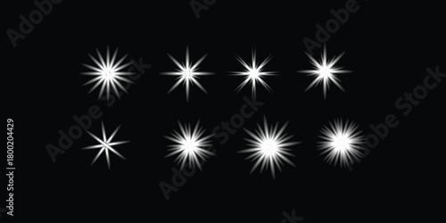 Vector illustration of star explosion, Christmas celebration light fireworks design pattern, and winter snowflake holiday decoration