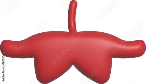 꼭지-과일 꼭지-토마토 꼭지-딸기 꼭지-3d-입체-빨강