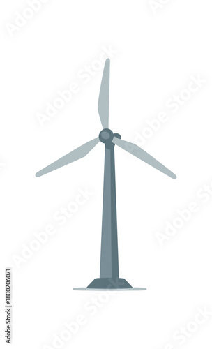 Wind turbine flat vector illustration isolated on white background