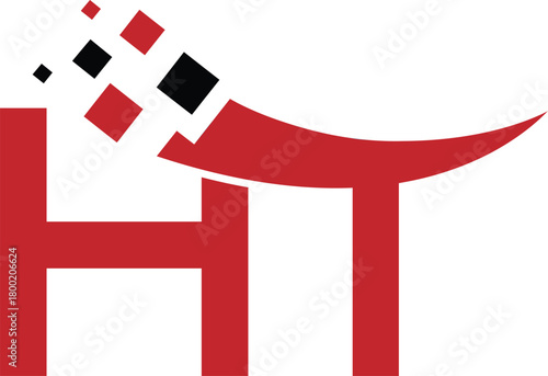 HT digital letter logo 