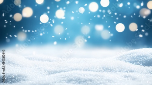 Wallpaper Mural Winter snow background with falling snowflakes. Festive christmas scene with blue bokeh lights. Holiday season backdrop Torontodigital.ca