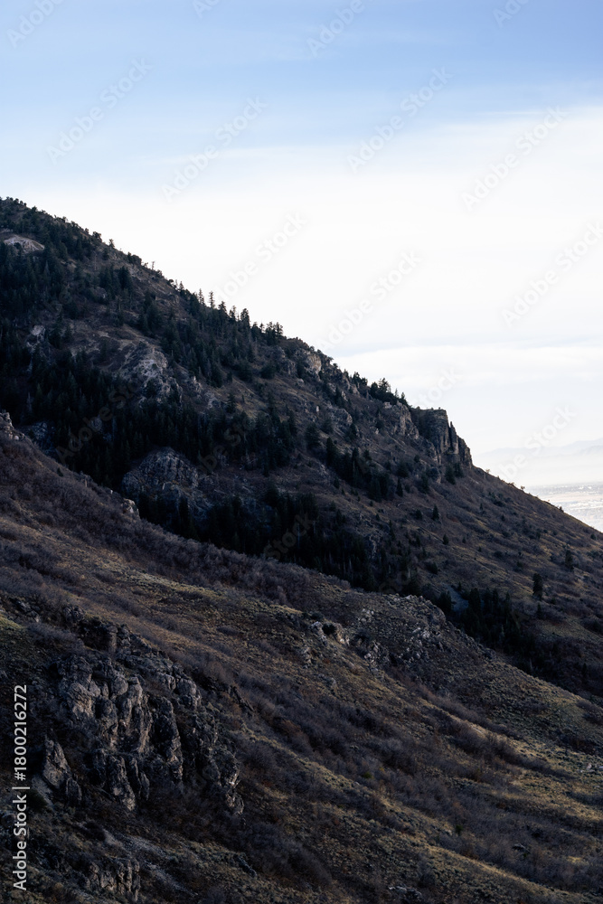 Fototapeta premium Fall hiking views of Coldwater Creek Canyon North Ogden Utah