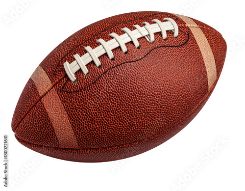 Spinning American Football with Motion Blur Trail, Front Angle, Isolated on Transparent Background