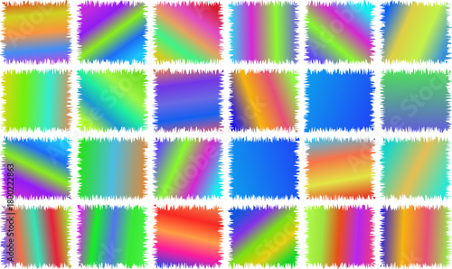 Abstract square isolated on featuring a collection of colorful and geometric patterns, creating a visually stimulating and modern composition