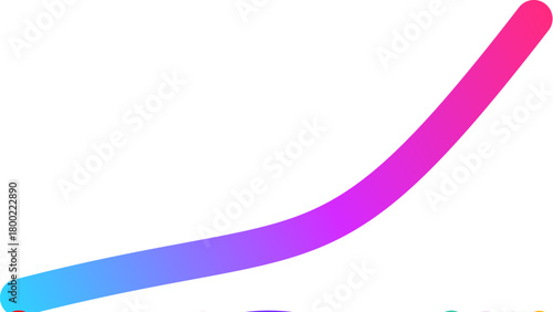 Abstract graphic of an upward trending curve with a vibrant blue, purple, and pink gradient.