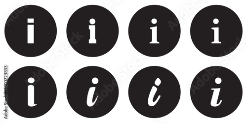 Info icon set. Information mark simple style symbol sign. Information or application help icon for apps and website.
