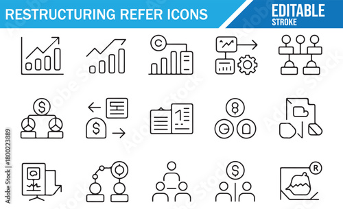 Vector restructuring symbols ideal for corporate strategy and process redesign