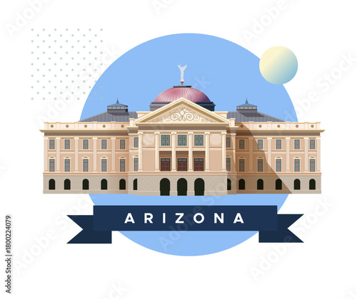 Arizona Capitol Museum - Phoenix  - Stock Illustration