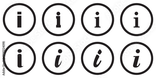 Info icon set. Information mark simple style symbol sign. Information or application help icon for apps and website.