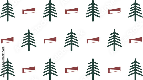 Holiday Winter Forest Seamless Pattern Background