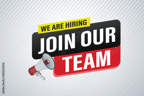 join our team word concept vector illustration with modern futuristic 3d style for landing page template ui web mobile app poster banner flyer  gift card coupon label wallpaper

