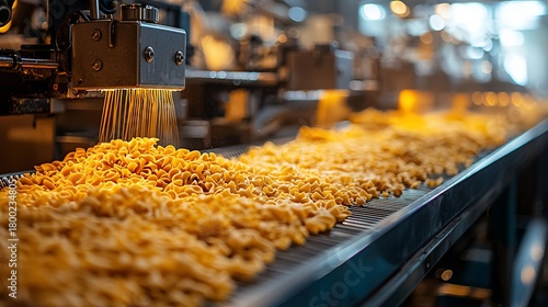 Pasta production line  Fresh pasta being processed