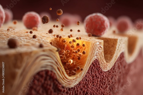 Wallpaper Mural 3D Medical Graphic of Skin Pathology: Hair Follicle and Inflammation Torontodigital.ca