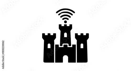Wifi castle icon 