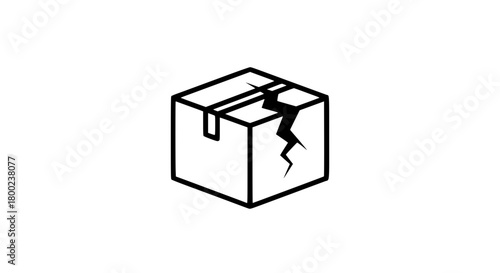 Box destruction black white icon 