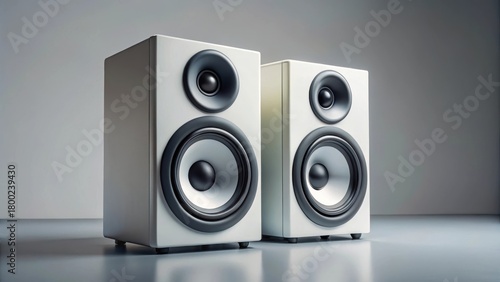 Studio monitor speakers pair mockup audio mockup woofer mockup tweeter mockup desk mockup sound mockup gear mockup mixing mockup background image