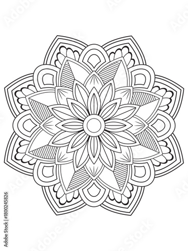 PrintVector abstract mandala pattern flower coloring pages for adules