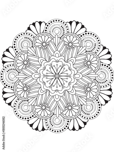 PrintVector abstract mandala pattern flower coloring pages for adules