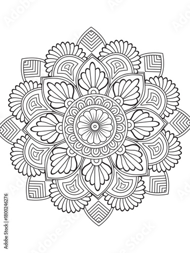 PrintVector abstract mandala pattern flower coloring pages for adules