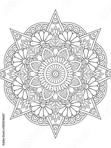 PrintVector abstract mandala pattern flower coloring pages for adules