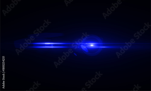 Abstract blue light flare effect on black background wallpaper design for graphic designers