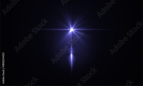Lens flare effect light beam burst star light effect bright light source photography effect
