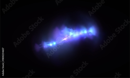 Abstract light effect background with blue glow and lens flare for graphic design projects