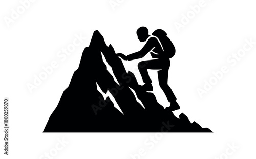 ridge scramble flat black solid vector illustration isolated on white background