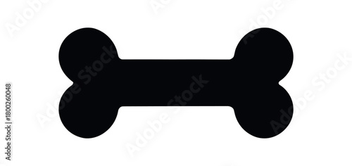 dog bone toy flat black solid vector illustration isolated on white background