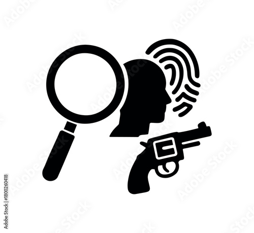 clue flat black solid vector illustration isolated on white background