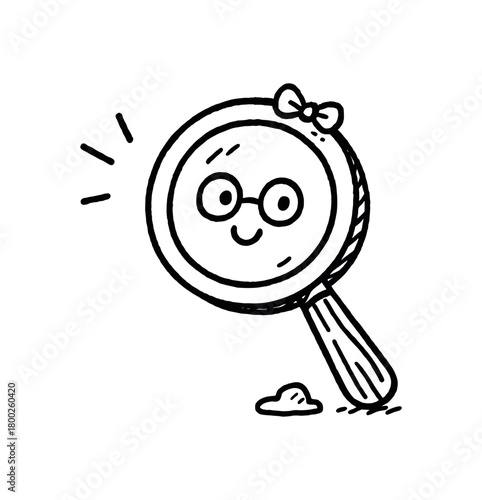 handdrawn cute doodle style clue vector line illustration