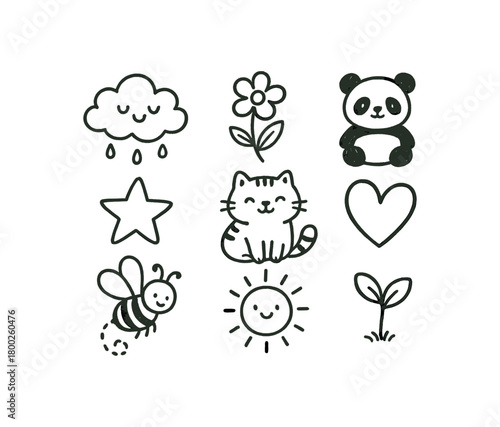 handdrawn cute doodle style suggestion vector line illustration