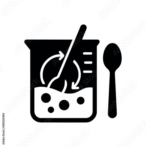 mixture flat black solid vector illustration isolated on white background