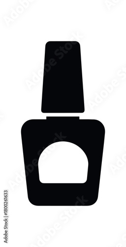 nail polish bottle flat black solid vector illustration isolated on white background