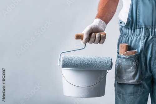 Wallpaper Mural Professional Painter Holding Roller and Paint Bucket Torontodigital.ca