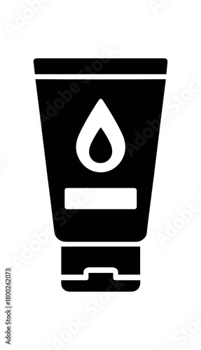 moisturizer tube flat black solid vector illustration isolated on white background