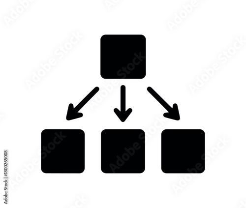 arrangement flat black solid vector illustration isolated on white background