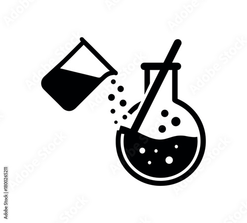 mixture flat black solid vector illustration isolated on white background