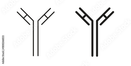 Antibody icon with editable stroke. Thin Line and flat icons for UI designs