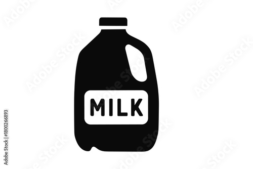 milk jug flat black solid vector illustration isolated on white background