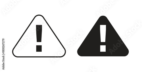attention sign icon with editable stroke. Thin Line and flat icons for UI designs