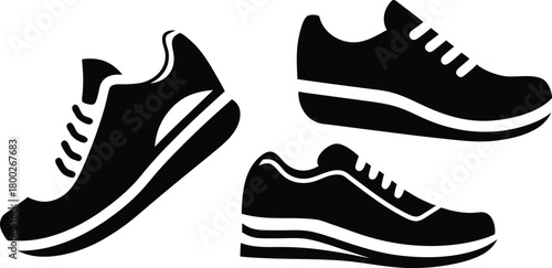 Running Shoe Icon. Vector ,sneaker stylized vector symbol set