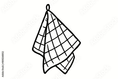 handdrawn cute doodle style linen towel vector line illustration