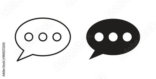 Comments icon with editable stroke. Thin Line and flat icons for UI designs