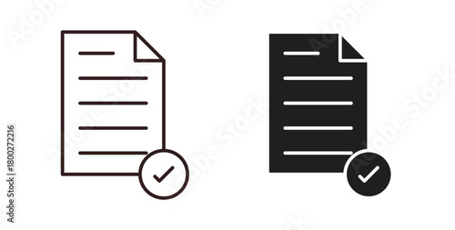 Compliance icon with editable stroke. Thin Line and flat icons for UI designs