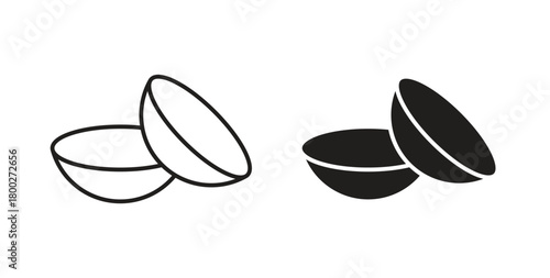 contact lenses icon with editable stroke. Thin Line and flat icons for UI designs