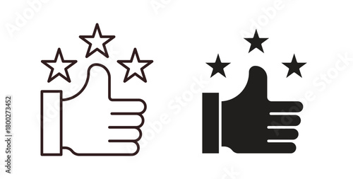 Customer feedback icon with editable stroke. Thin Line and flat icons for UI designs